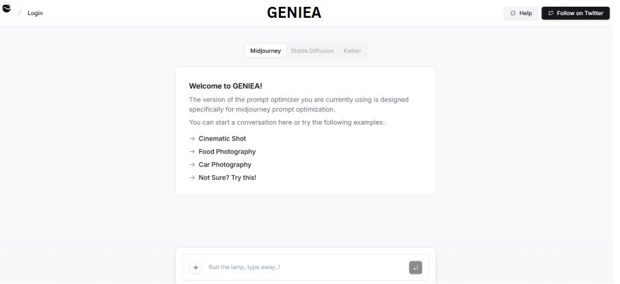 Geniea is an AI-powered tool for optimizing prompts, enhancing AI-generated content quality with user-friendly features.