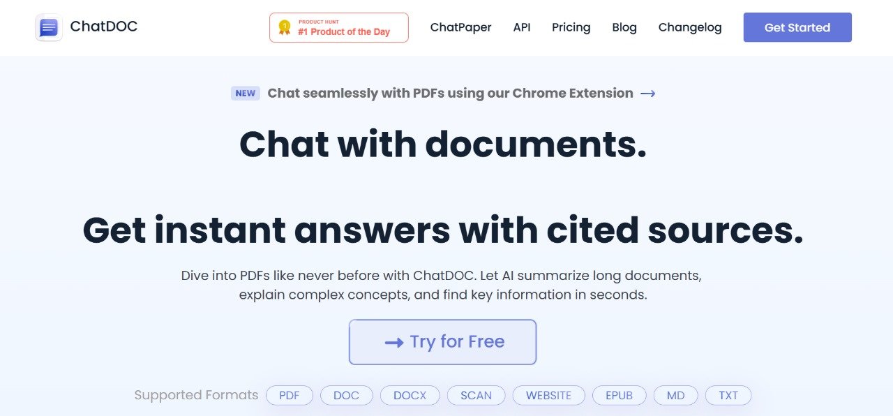 ChatDOC is a cutting-edge AI-powered tool that simplifies document interaction and analysis.