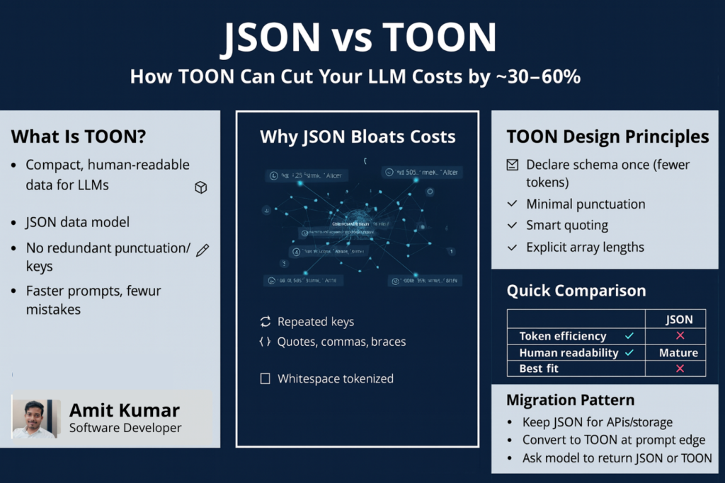 JSON vs TOON: How TOON Can Cut Your LLM Costs by ~30–60%