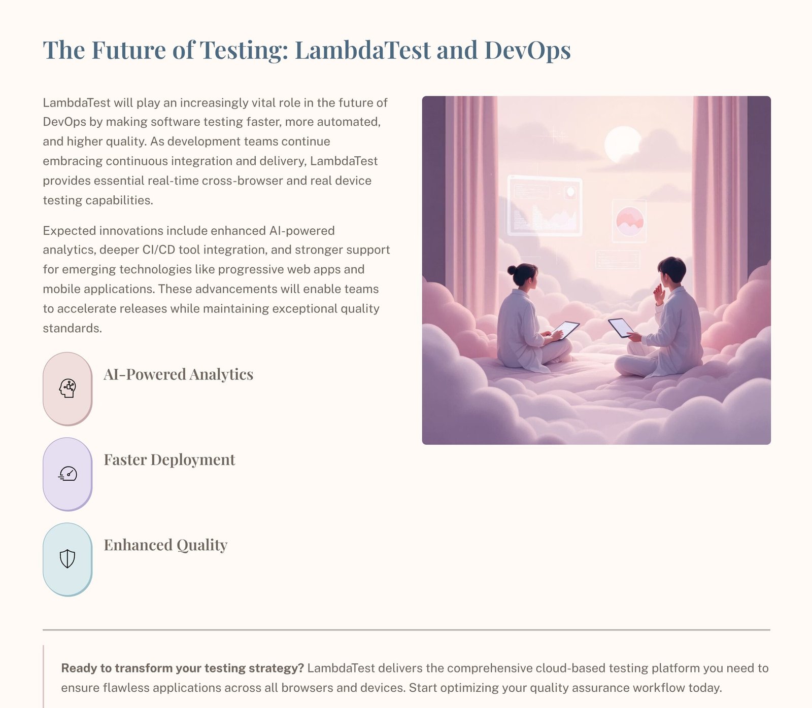 The future of LambdaTest and DevOps testing