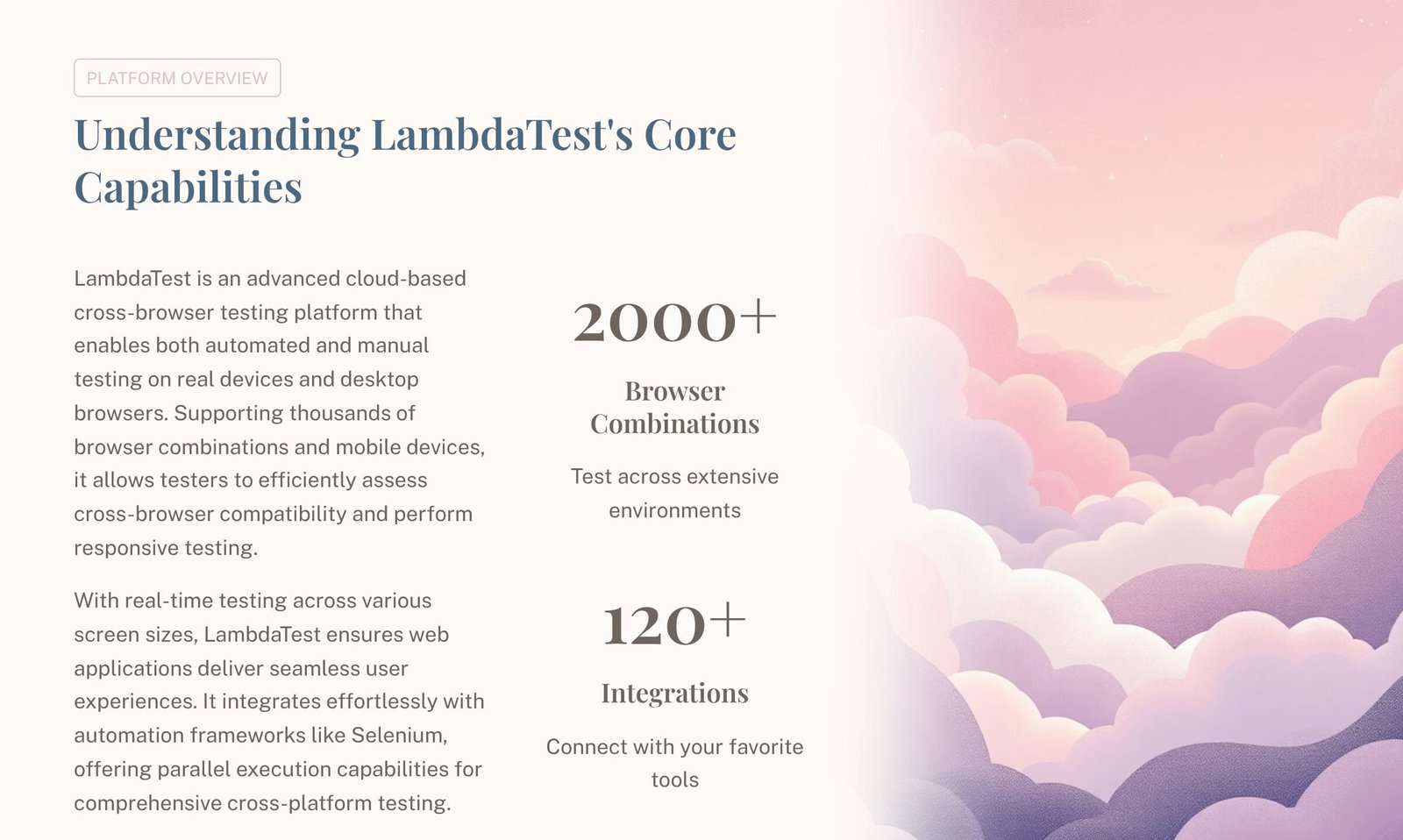 A look at the main features of LambdaTest's platform