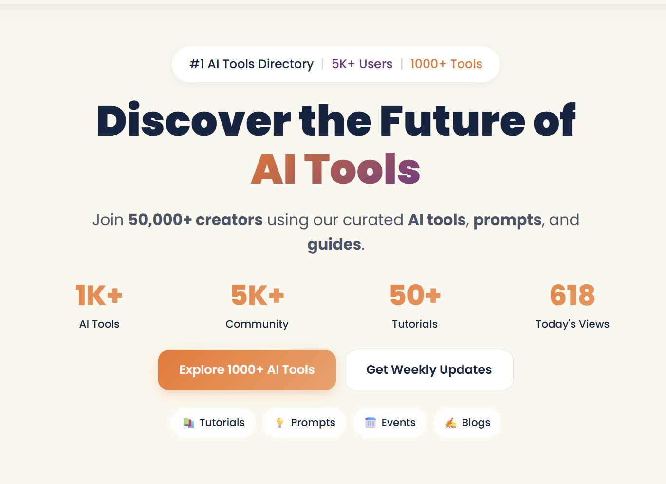 The homepage and positioning of Simplify AI Tools