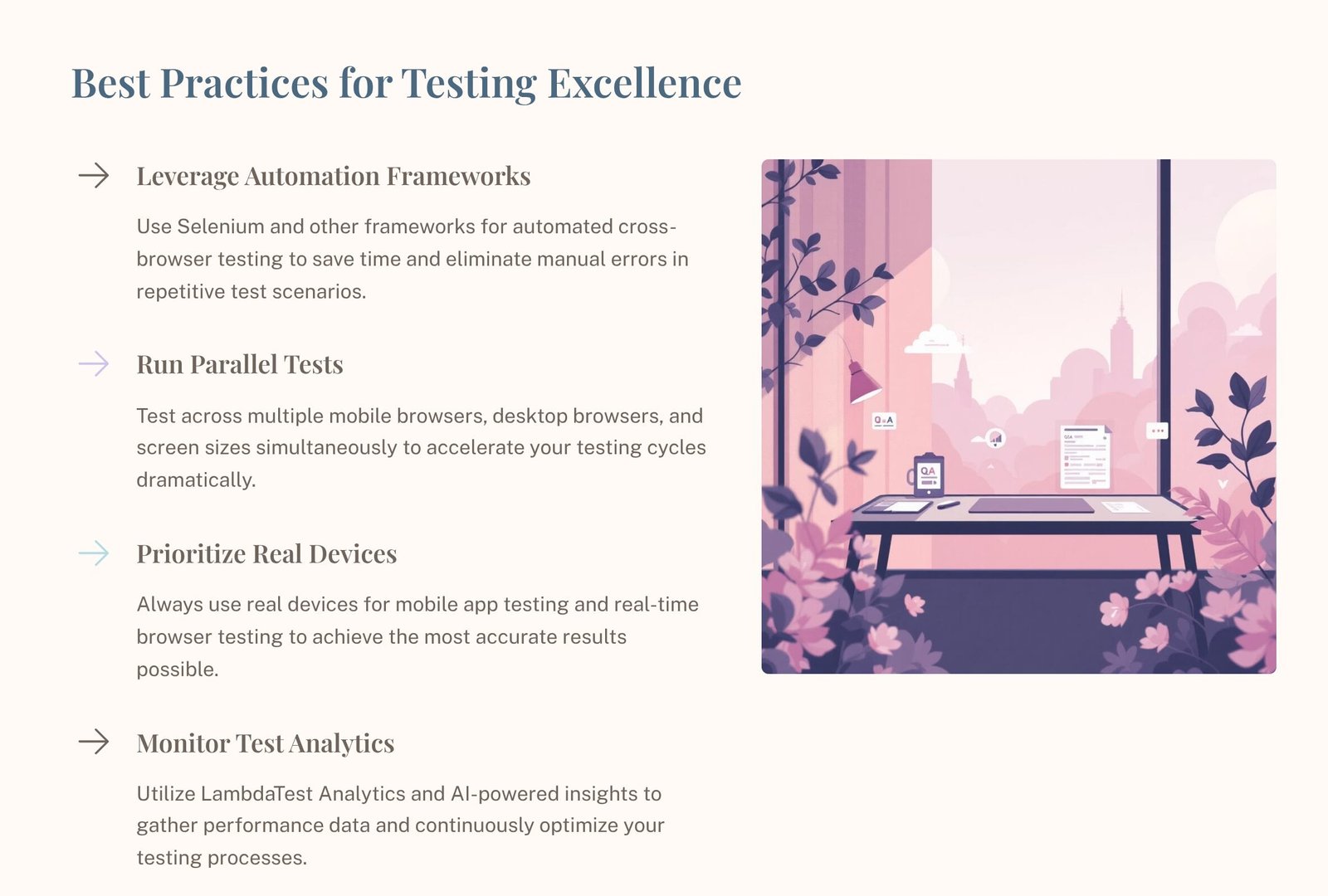 LambdaTest's best practices for testing excellence